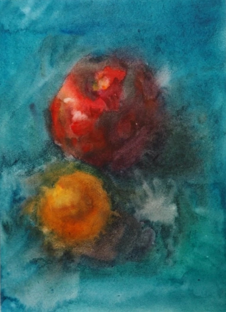 Fruits on a blue background